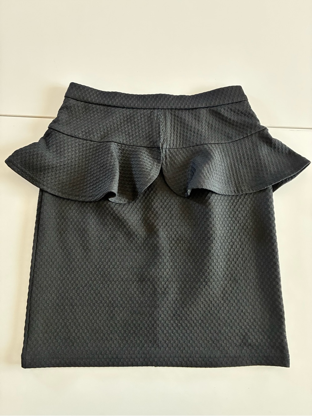 GU S Black Peplum Pencil Skirt  Polyurethane Spandex Blend